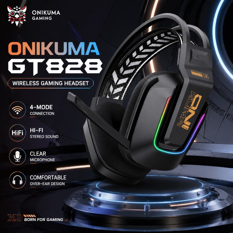 Esports Gaming Headphones - Auriculares para Juegos ONIKUMA GT828, 4