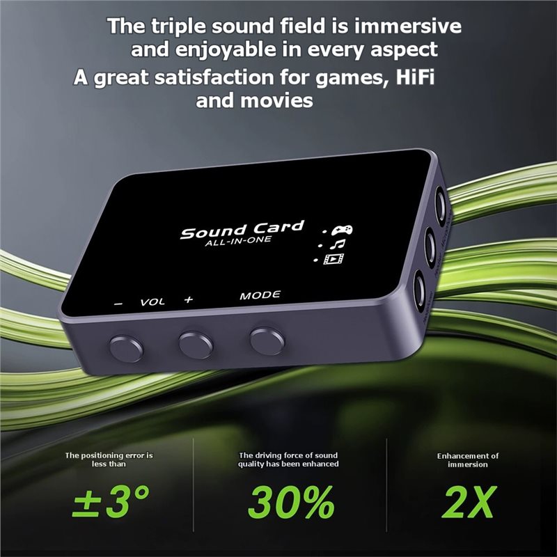 Tarjeta de sonido AT82, sonido - Esports Gaming Headphones reseña y precio