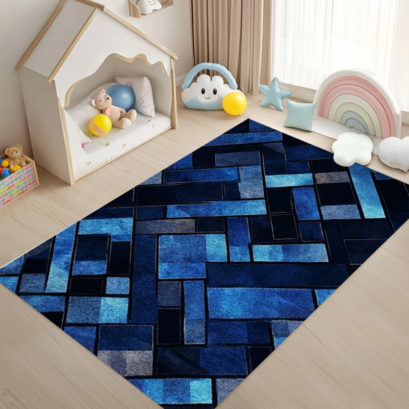 Alfombra Geométrica Azul Nórdi - Esports Gaming Hotel reseña y precio